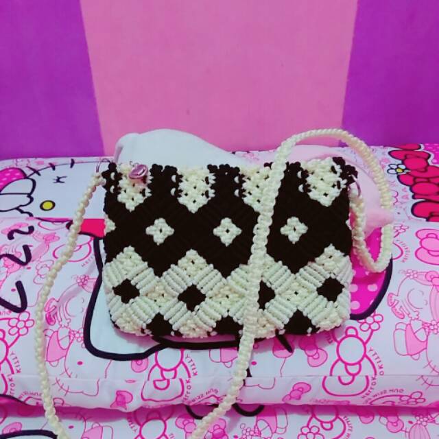 tas tali kur hitam krem