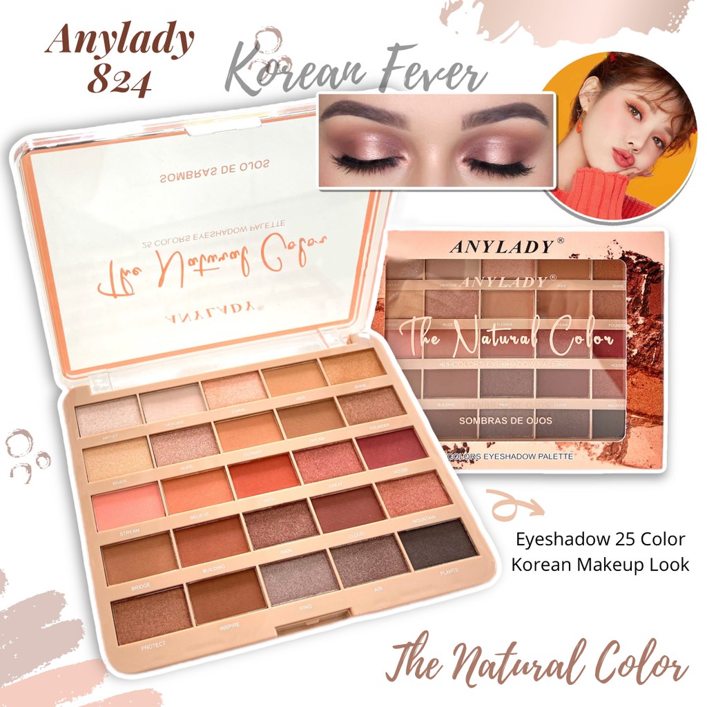 Anylady - THE NATURAL 25 Palette / 25 Color Eyeshadow Natural Color Anylady 824
