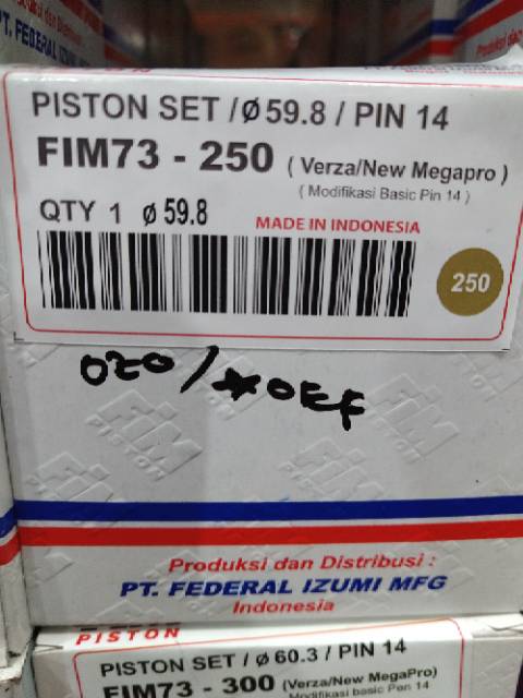 Piston seher kit set crf 150 l verza mega pro new os std 50 100 150 200 250 300 fim 73-3