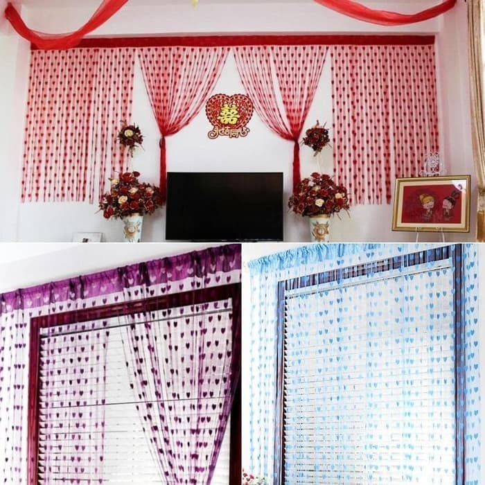 (COD) TIRAI LOVE / TIRAI BENANG MOTIF / TIRAI PINTU / JENDELA / KOREAN STYLE