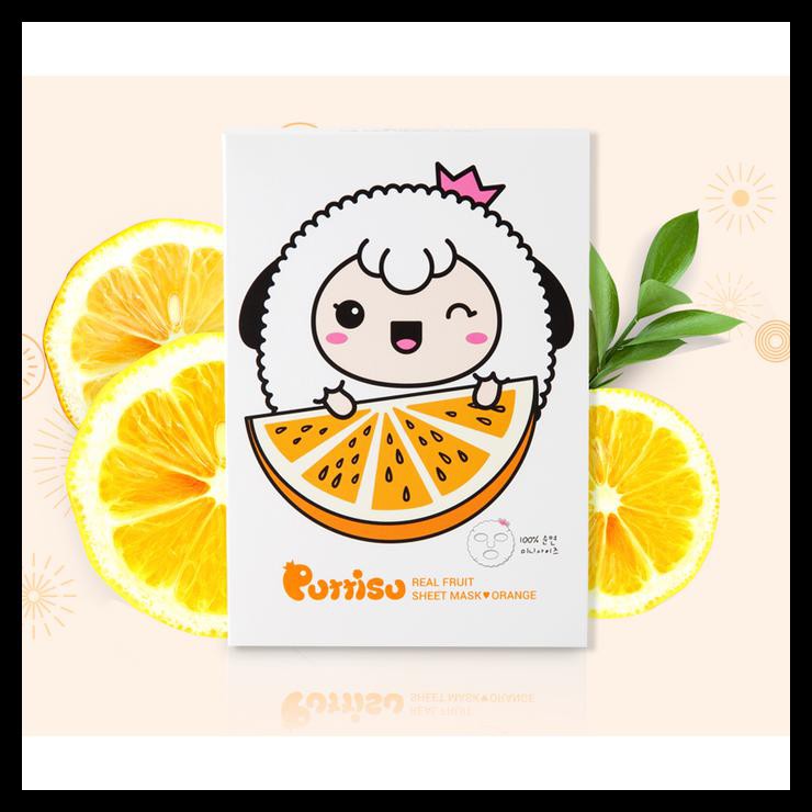 PUTTISU MASKER WAJAH ANAK - REAL FRUITS SHEET MASK ORANGE