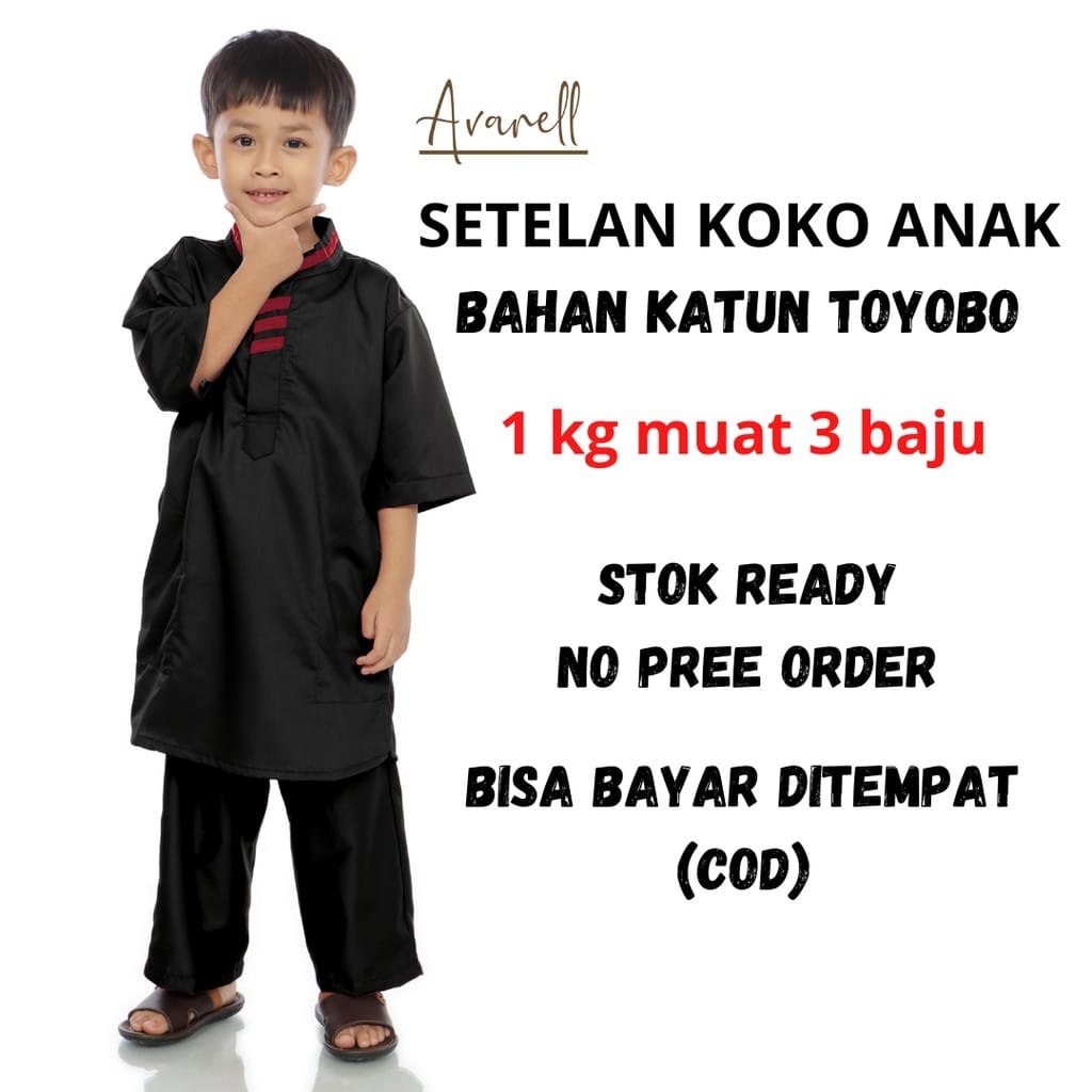 Baju Koko Anak Laki -- Setelan Baju Koko Anak 2-12  tahun