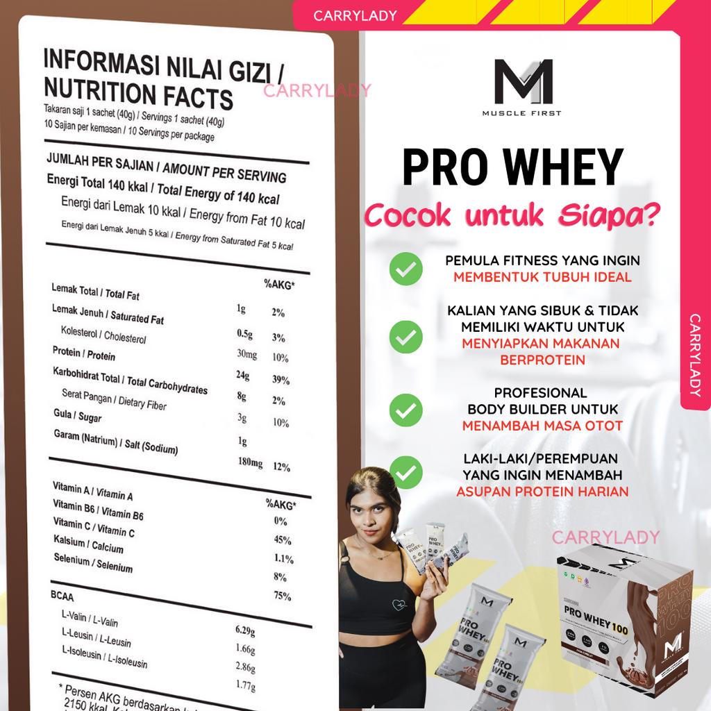 Muscle First Pro Whey Box 1 Sachet 40 Gram Gr Ecer M1 ProWhey 100 Susu Whey Protein Concentrate