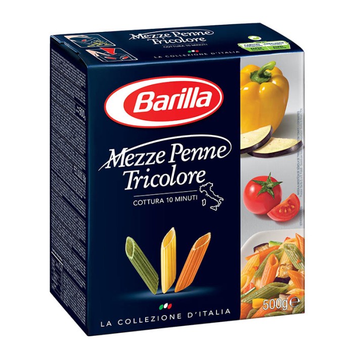 

Barilla Meze Penne Tricolorie 500Gr