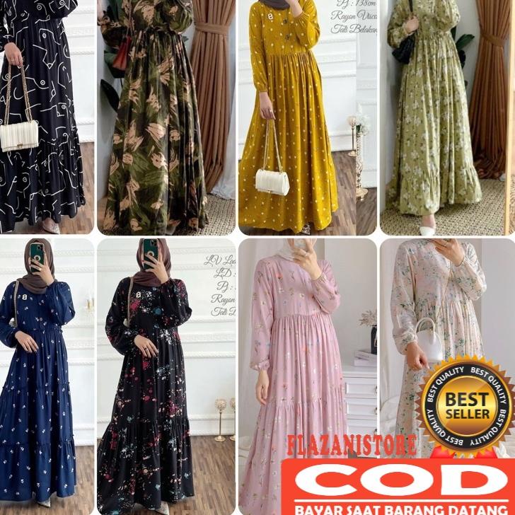 Terlaris.. GAMIS RAYON VISCOSE / CIKA GISKA DRESS URAGIRI BUSUI LD 110 PJ 130 TERBEST SELLER TERLARI