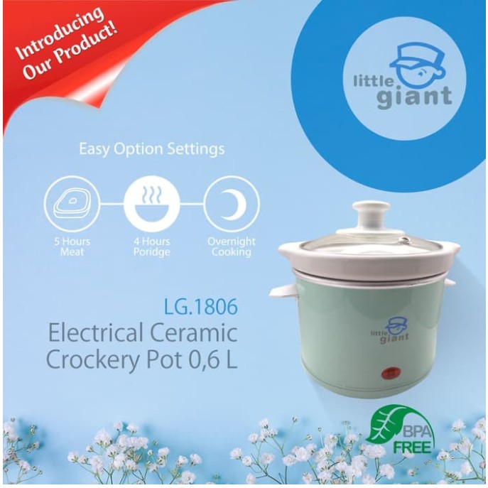 Slow Cooker Little Giant 0.6L Electrical Crockery Pot 0.6 L