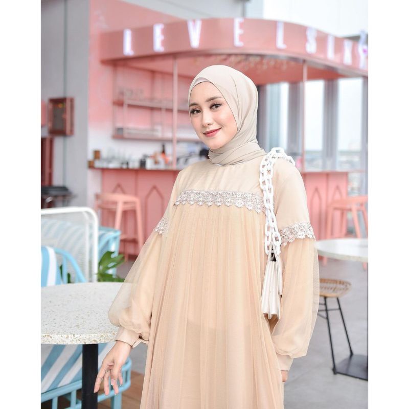 RAFIKA Dress Tulle Tutu Variasi Renda / Gaun Bumil / Gamis Kekinian / Ukuran kecil hingga Jumbo