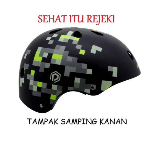  HELM  SEPEDA  MODEL BATOK MERK POLYGON  PIXEL GREEN MATT 