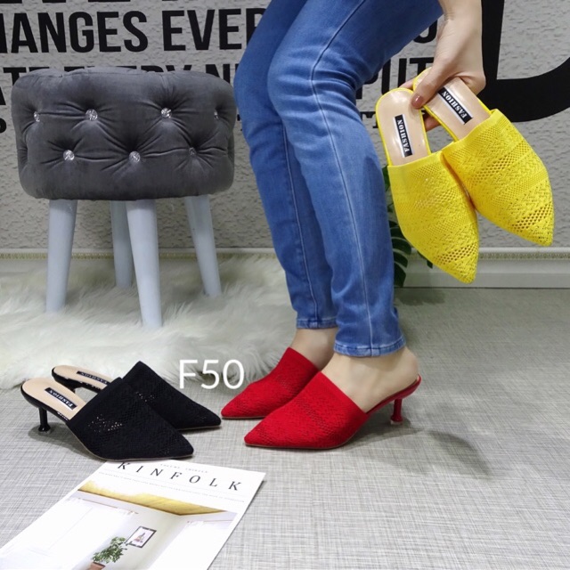 Sepatu mid heels F50