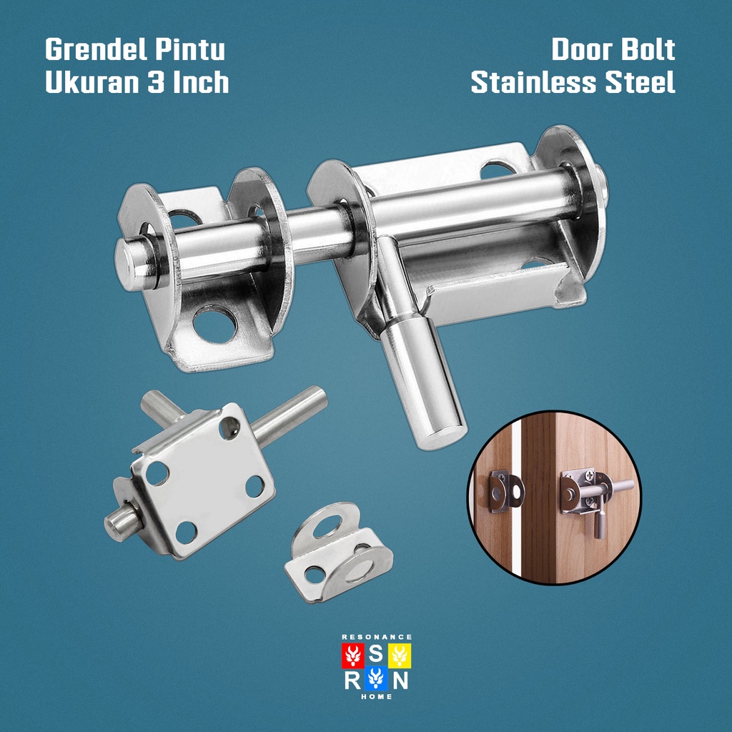 Grendel Slot Pintu Stainless Steel Kamar Mandi Lemari Tebal / Door Bolt Resonance Home