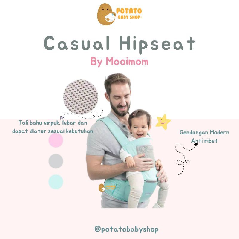 Mooimom Casual Hipseat Carrier - Gendongan Bayi Hip Seat