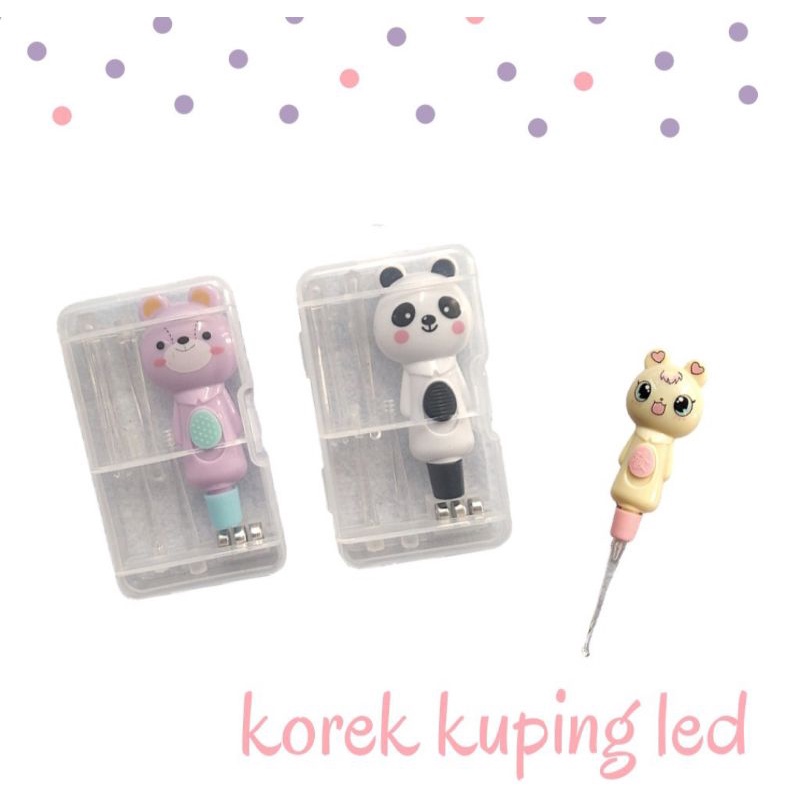 Korek kuping LED | korek kuping lampu anak | pembersih telinga anak motif lucu FREE BOX