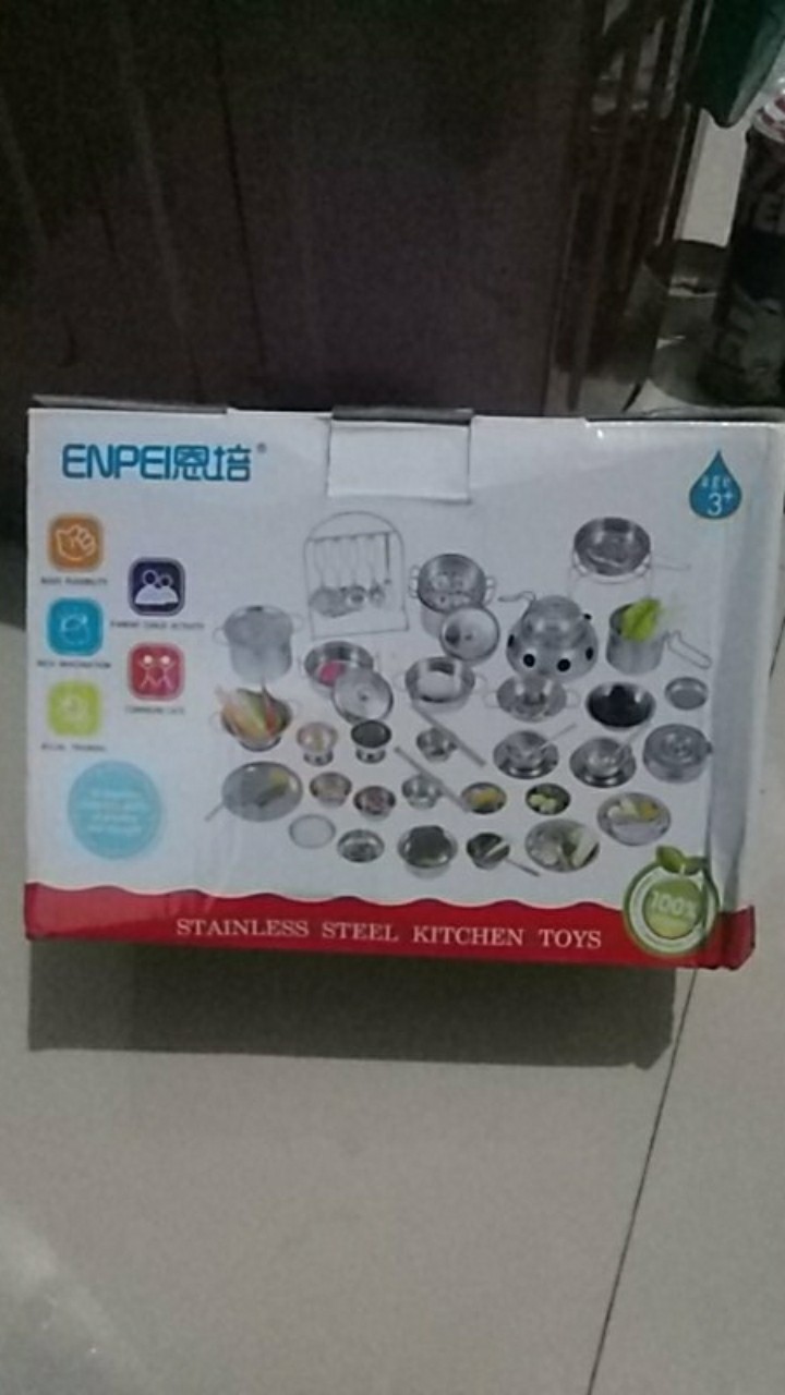 16 Pcs Set Mainan Simulasi Peralatan Memasak Dapur Bahan Stainless Steel Import Untuk Masak Anak