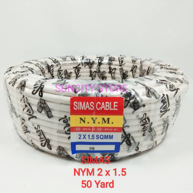 Simas Kabel Listrik NYM 2 x 1.5 - 50 Yard