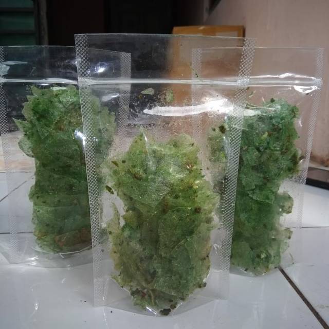 

Baru keripik beling/keripik kaca rasa rumput laut