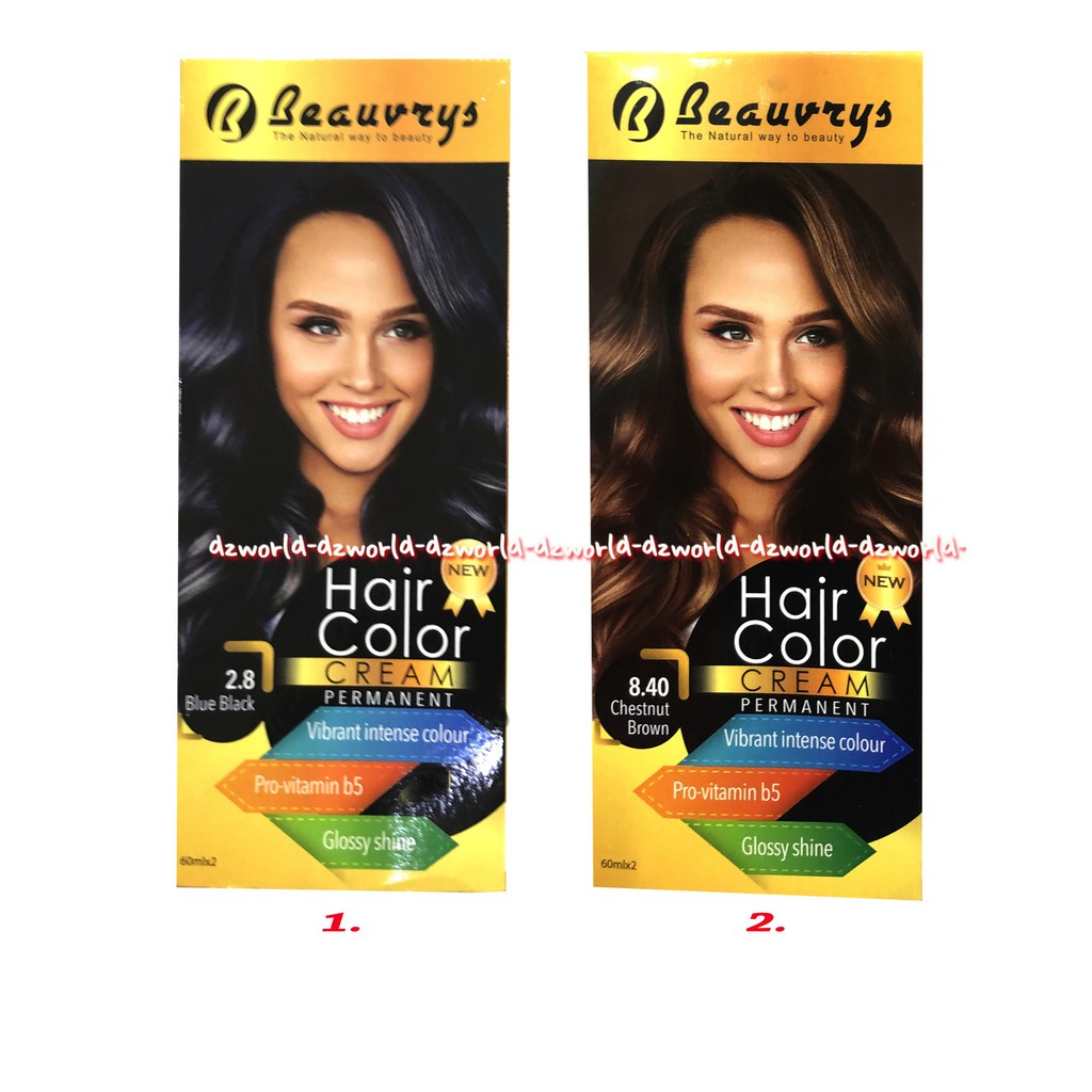 Beauvrys 2.8 Blue Black Chesnut 5.78 Spendid Purple Pewarna Rambut Hitam Chestnut Brown