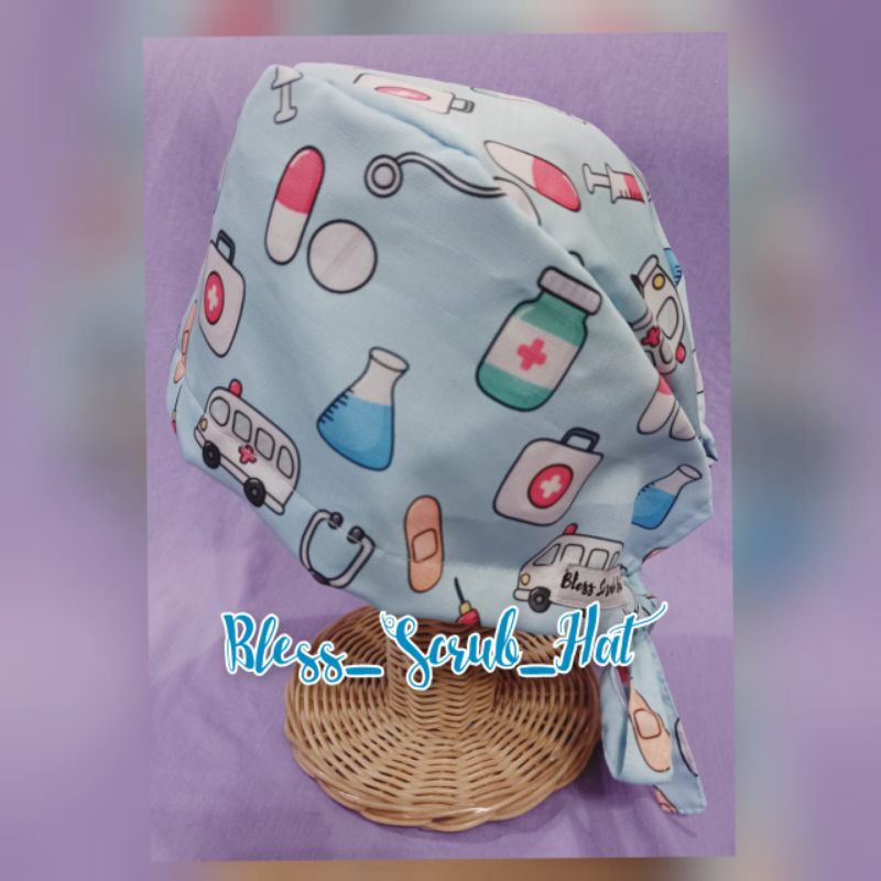 Topi Bedah / Nurse Cap/ Sugical cap/ Topi Motif/Dokter
