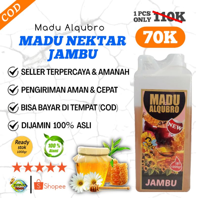 

Madu Asli Murni 1Kg Al Qubro Madu Nektar Jambu