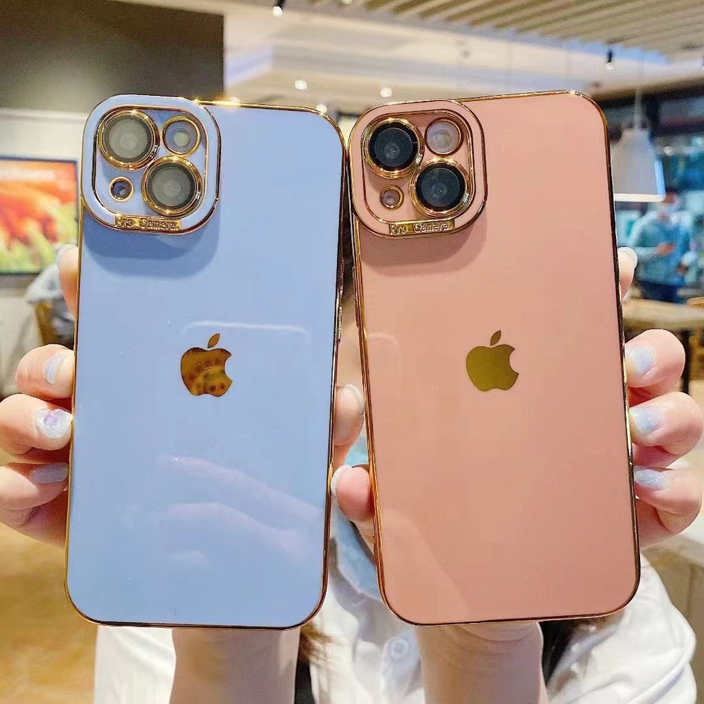 IPHONE Film Lensa Mandiri Casing Ponsel Electroplating Berkualitas Tinggi Iphone11 12 13 14 Pro MAX Plus X XS MAX XR 7 8 Plus SE 2020 Case Cover