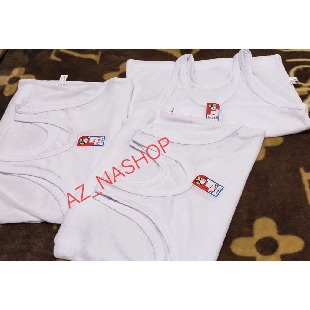 AZ_NASHOP... 6 PCS KAOS DALAM POWER KIDS KHUSUS PUTIH ANAK LAKI-LAKI DAN PEREMPUAN USIA 0 - 12 TAHUN