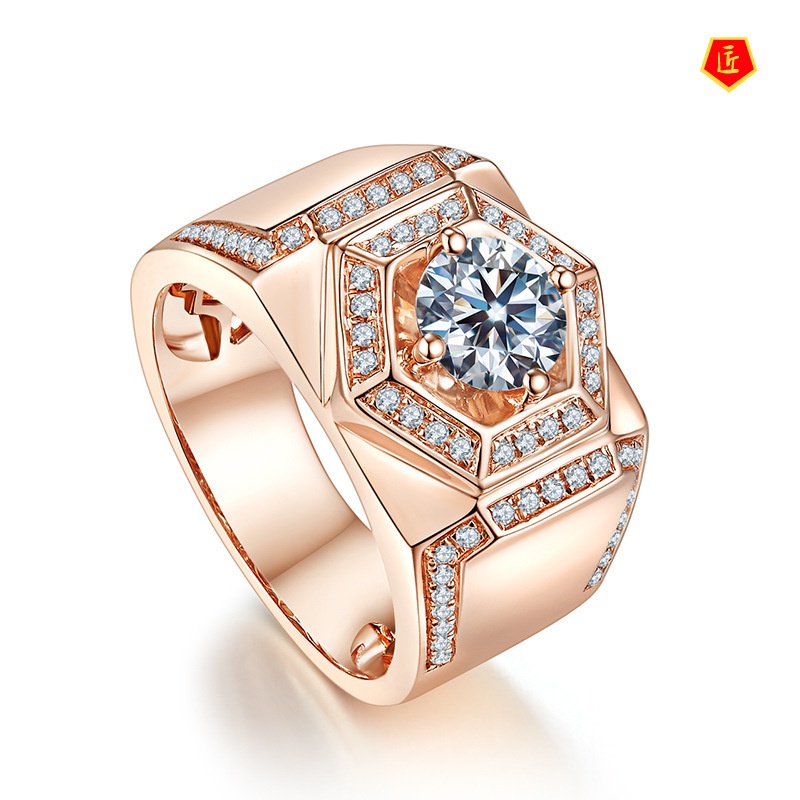 [Ready Stock]S925 Moissanite Platinum Diamond Ring 18K Rose Gold