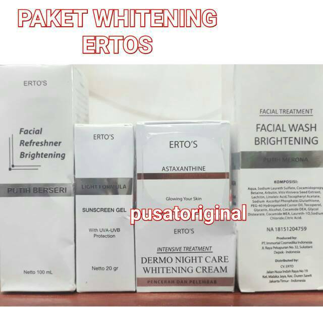 PAKET WHITENING ERTOS SERIES 5 MACAM ORIGINALBPOM