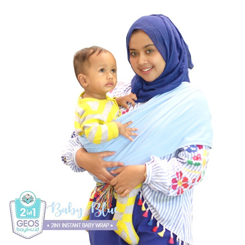 Bayiku Upgrade XXL Geos 2in1 With Sashbelt Instant Baby Wrap Sash Belt Gendongan Bayi