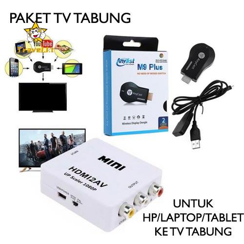 Kamera & DroneITACC Paket lengkap sambungan HP android ke TV tabung (anycast dongle + hdmi2av ) harg