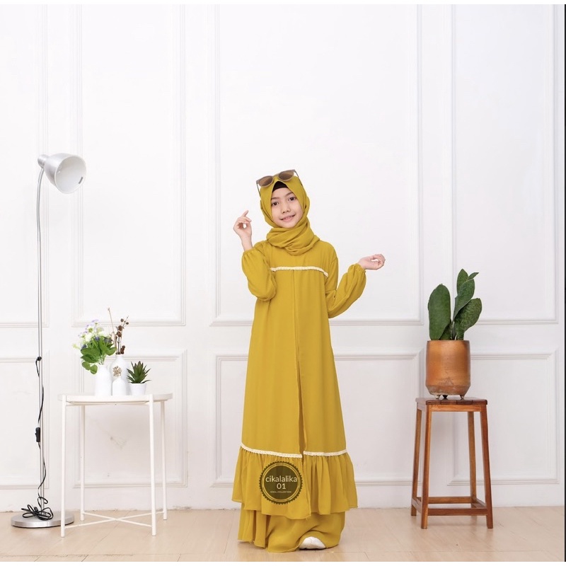 SET gamis anak renda SABYAAN ceruty armany