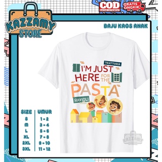 Kaos Anak 3D Baju Anak Disney Pixar Luca I'm Just Here For The Pasta - Kazzamy #0