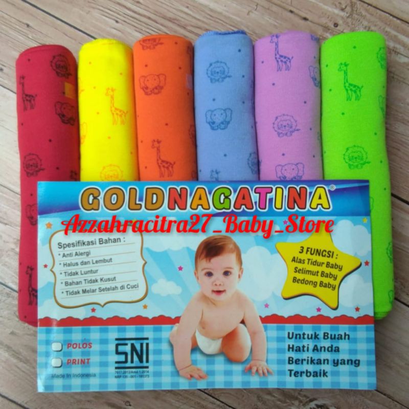 NEW ARRIVAL!!! 1PAK Isi 6PC Bedong Bayi Rainbow Print GOLDNAGATINA SNI Lembut &amp; Murah Meriah