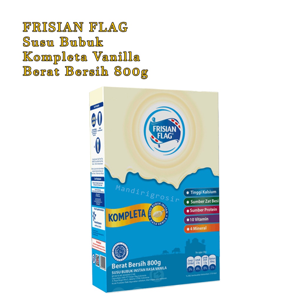 Susu Bubuk * FRISIAN FLAG * Kompleta * vanilla * Berat Bersih 800g