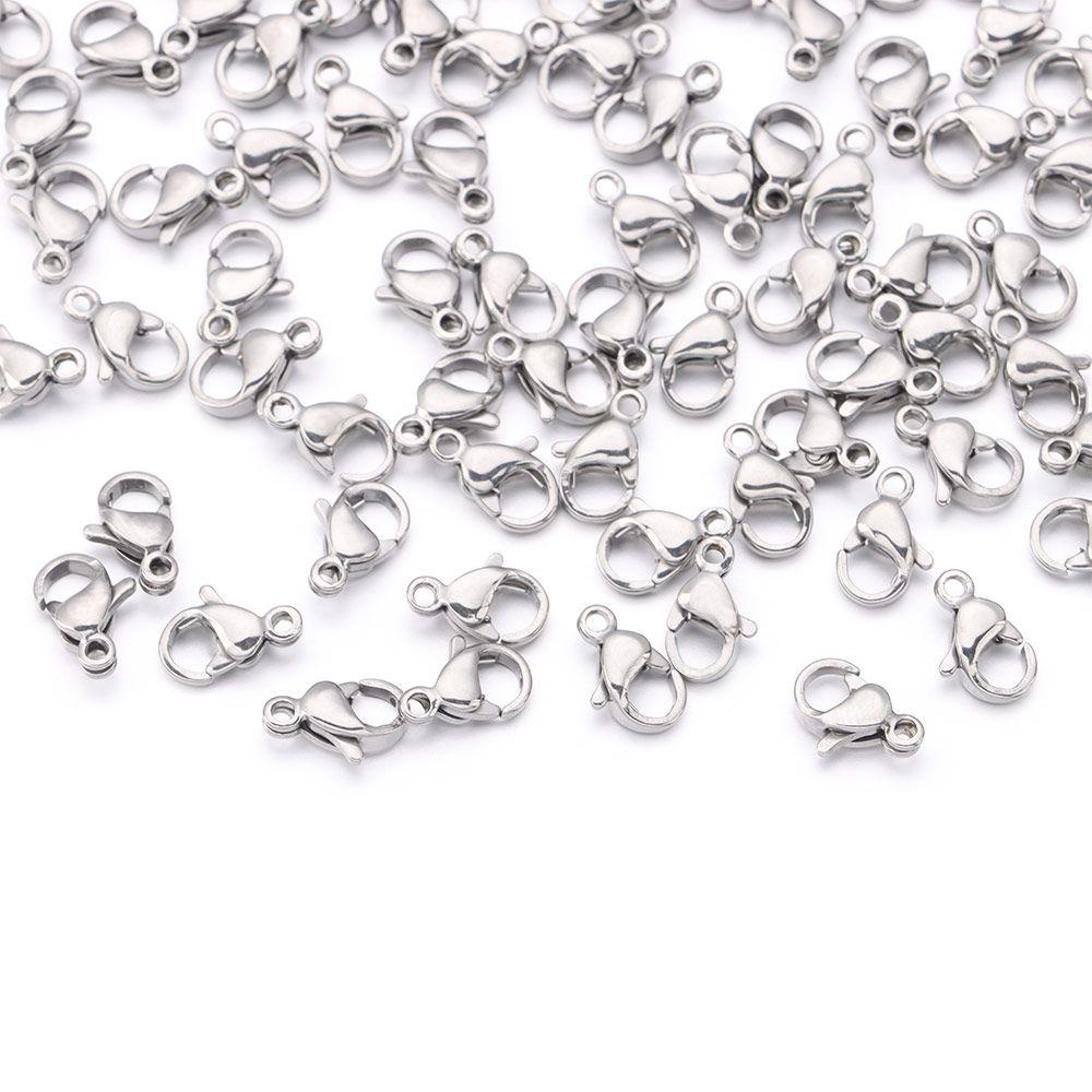 R-flower 100pcs/bag Lobster Clasps Hooks DIY Kecil304Stainless Steel Gantungan Kunci Key Ring Membuat Perhiasan