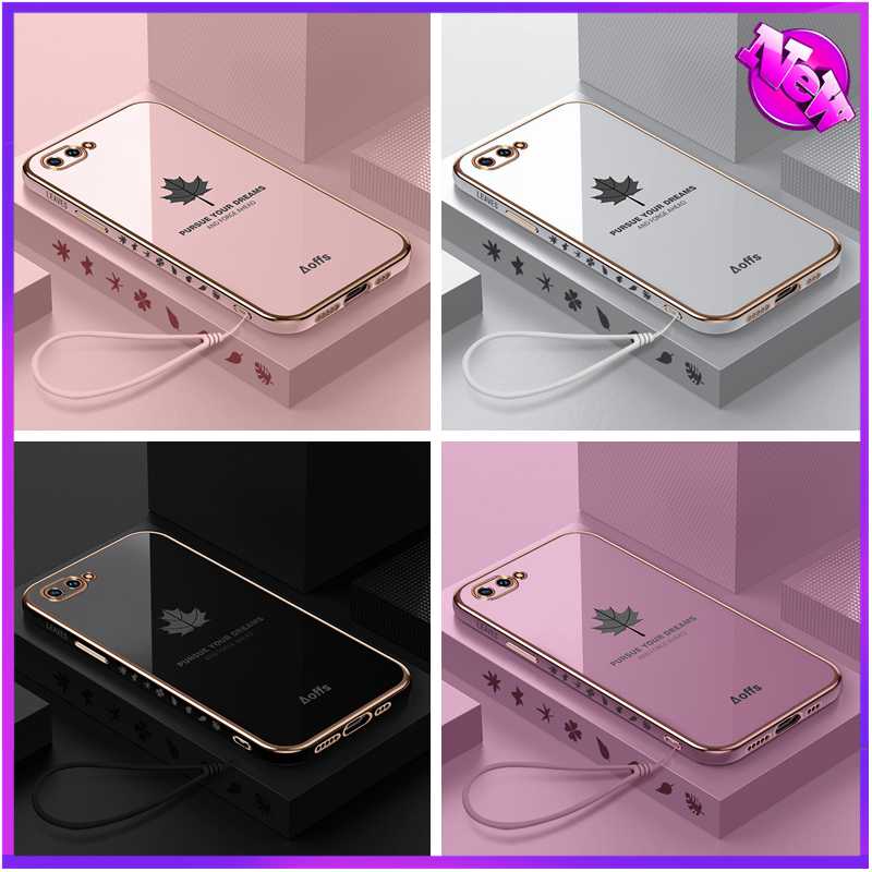 OPPO A3s a5 a12 a15 a15s a7 a16 a12 a5s soft case phone plating maple leaf mobile phone case for O0ab-7