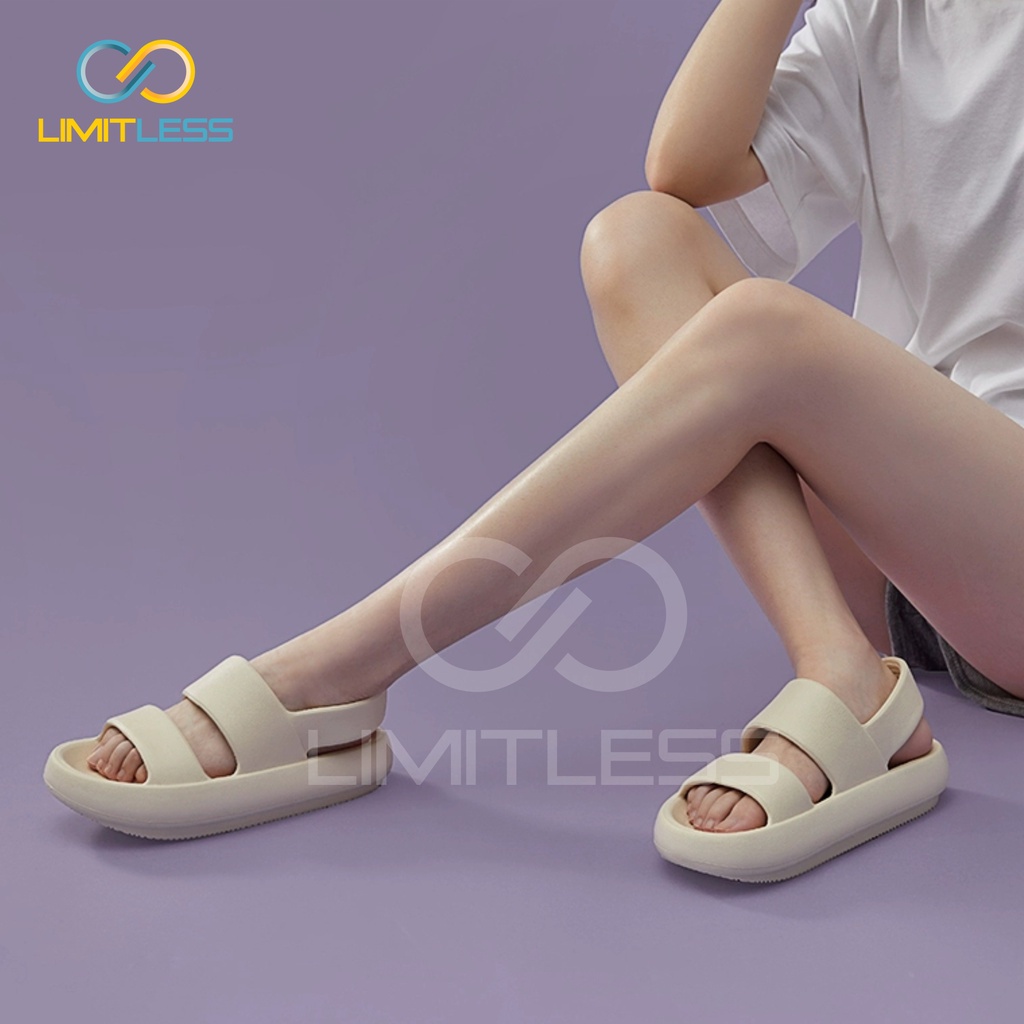 Sepatu Sandal Wanita Lalisa Limitless Sandal Wedges Tali Belakang Sendal Gunung Wanita Korea Cewe Empuk