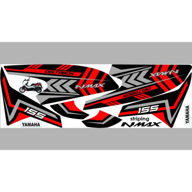stiker striping nmax kombinasi warna merah