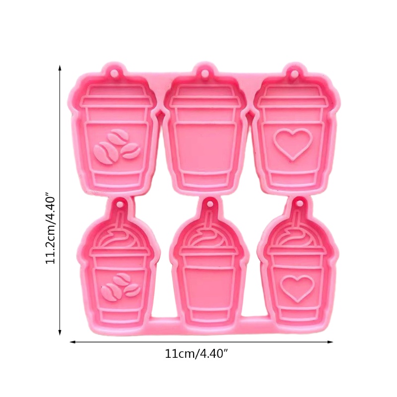 SIY  6 Coffee Cups Keychain Epoxy Resin Mold Earrings Pendant Casting Silicone Mould DIY Crafts Jewelry Casting Tools