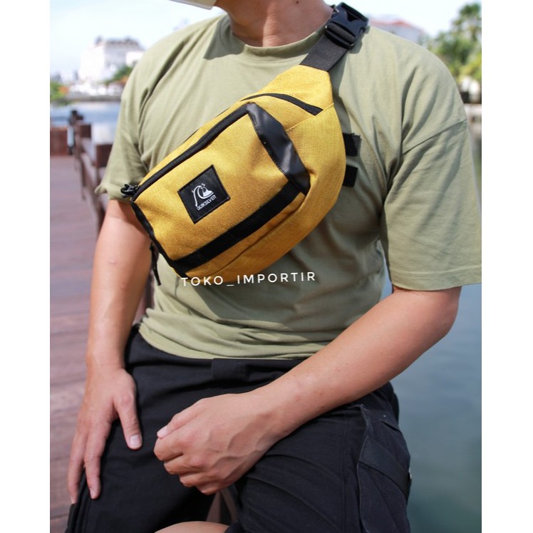 tas waistbag pria Quiksilver canvas tas pinggang pria new