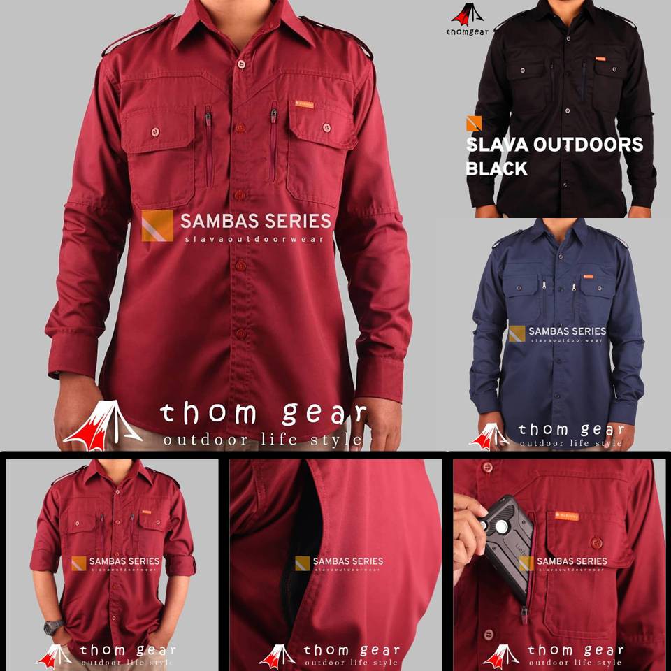 Thomgear Kemeja Pdl Slava Sambas Series Pakaian Dinas Lapangan Outdoor Shirt Berkualitas Thomgear