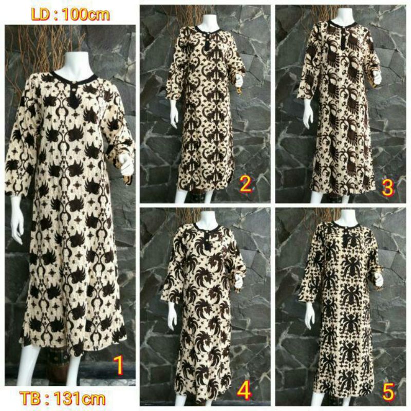 Longdres Halus / Gamis Batik Halus / Baju Muslim ibu  /  Daster lengan panjang