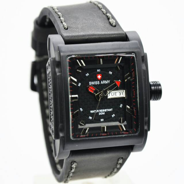 Jam Tangan Pria SA003 Strap Kulit Persergi