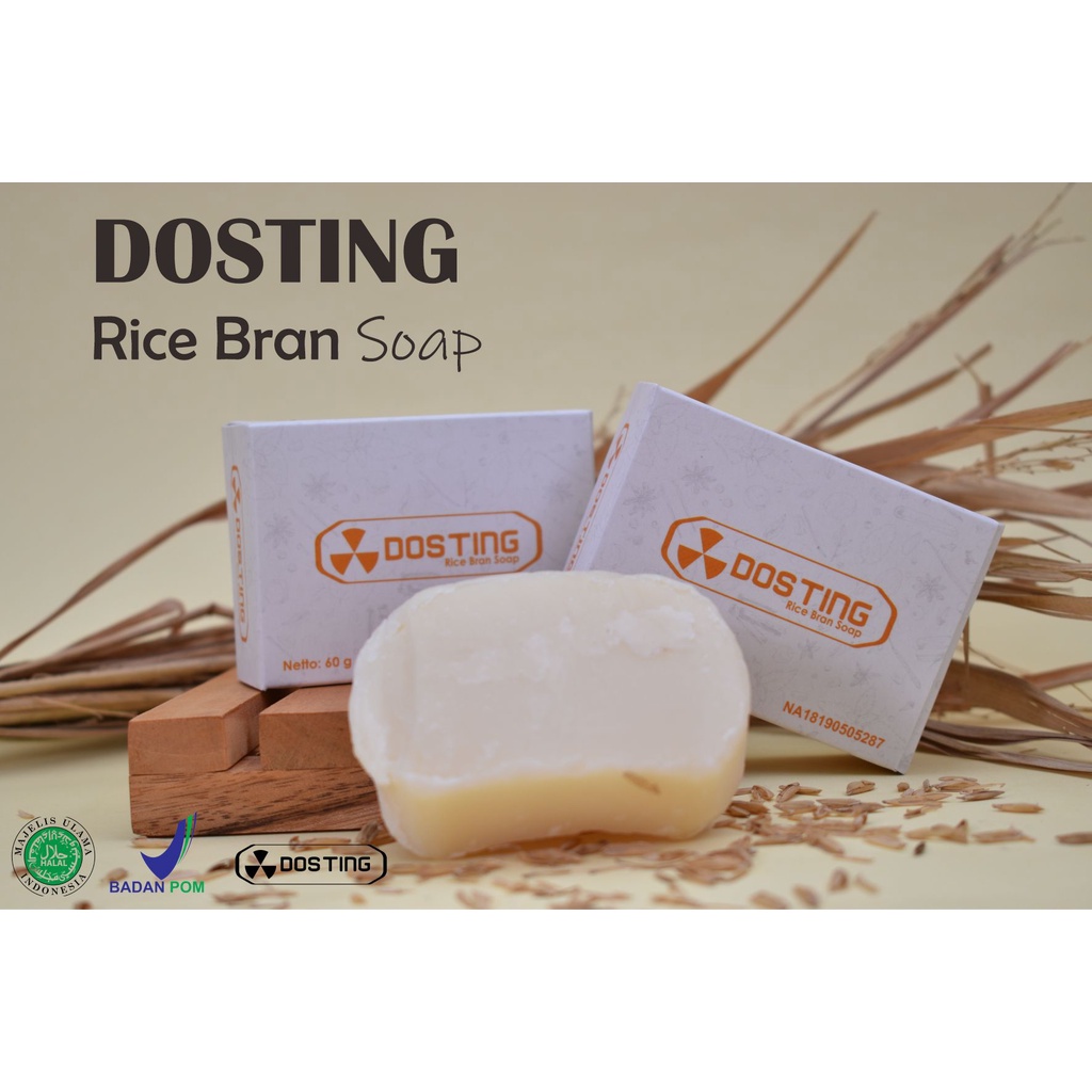 Dosting Rice Bran Soap Whitening / Sabun Mandi Pemutih Warna Putih 8990270320217 60gr Asli Original Termurah Terbaru