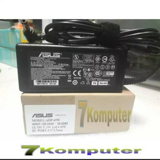 [ Original ] Charger Laptop Asus 19V 3.42A  A32 A43 A43E A43U N46 K53 HITAM