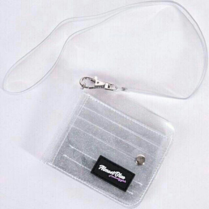 [Ready] Almost blue wallet dompet transparan kpop gliter glitter almostblue
