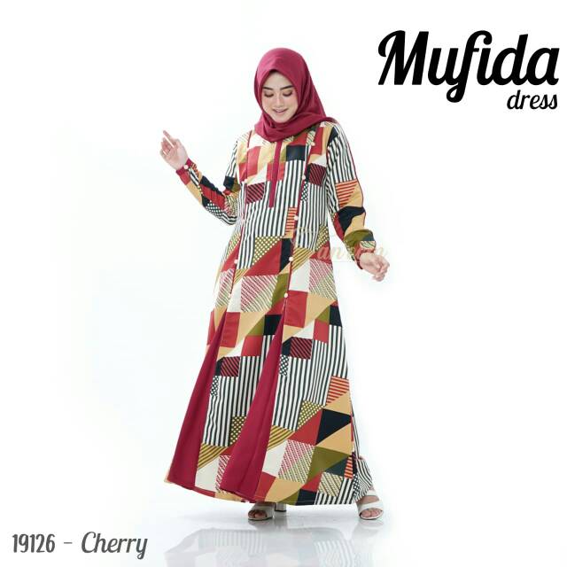 Gamis Cantik Mufida Dress Kode 19126 by Taneem