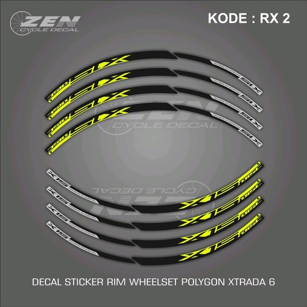 DECAL STICKER RIM WHEELSET POLYGON XTRADA 6 TAHUN 2019