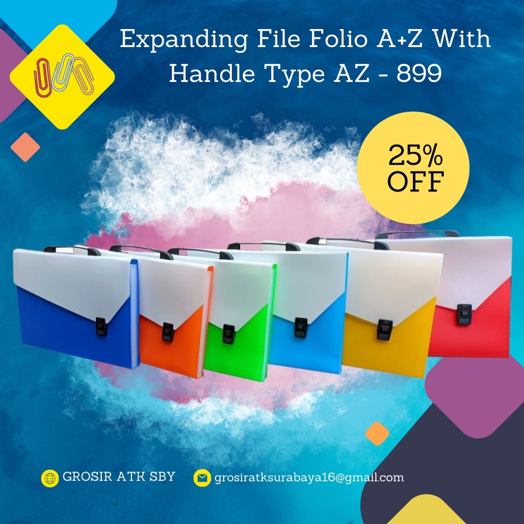 

Expanding File With Handle Ukuran Folio / F4 Type AZ - 899 (12 Sheet / Sekat)