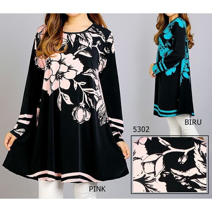 Atasan Atasan jumbo 5L raffles AK bahan almon stretch LD 120 - 130 - Putih murah