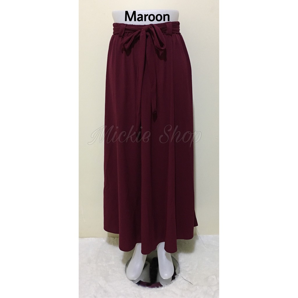 Rok Lebar Polos Payung Premium Import | Maxi Big Size | Flare Skirt Panjang |Mayung Basic Tali Jumbo-5