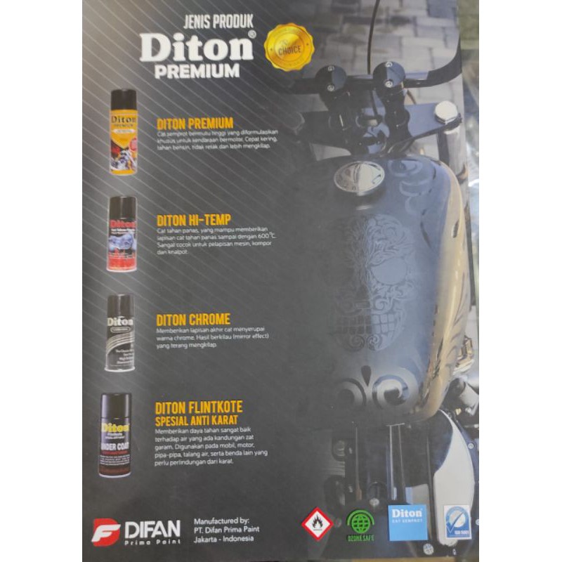 DITON PREMIUM CAT SEMPROT TAHAN BENSIN 400CC 9251 DARK BROWN MET